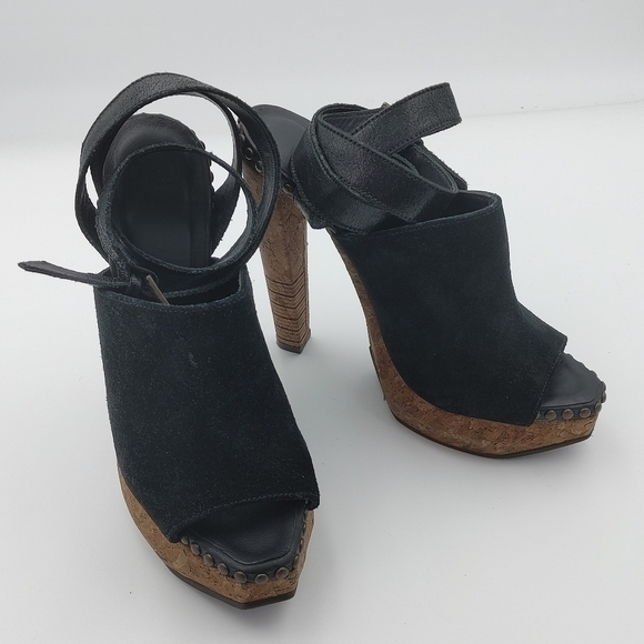 HERVE Leger suede & cork heels size 7 - Picture 3 of 14